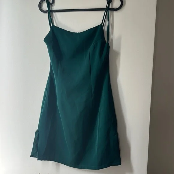 slim fit dress slacks Green summer short sleeves Linen Dress 5199 – Xiaolizi